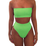 High Waist Strapless Bikini Set