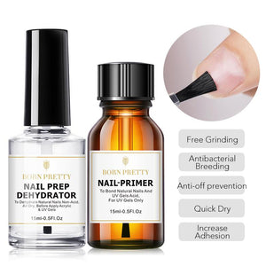 Nail-Primer, Prep Dehydrator, Gel Nail Polish ZONDER UV/LED LAMP